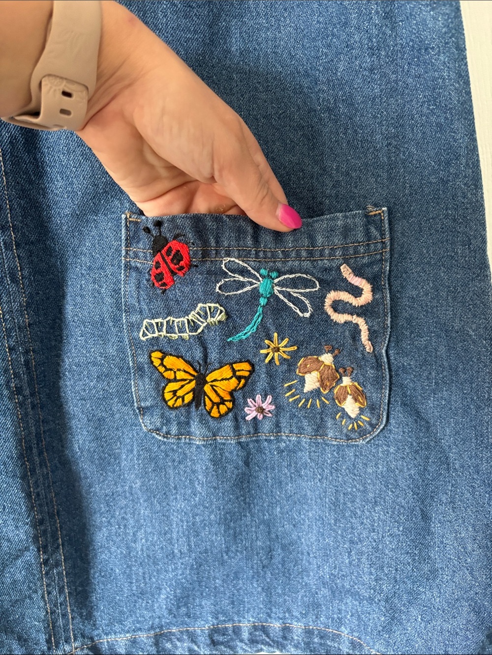 Hand Embroidered Denim Dress for Noah Kahan - Picture 3 of 7